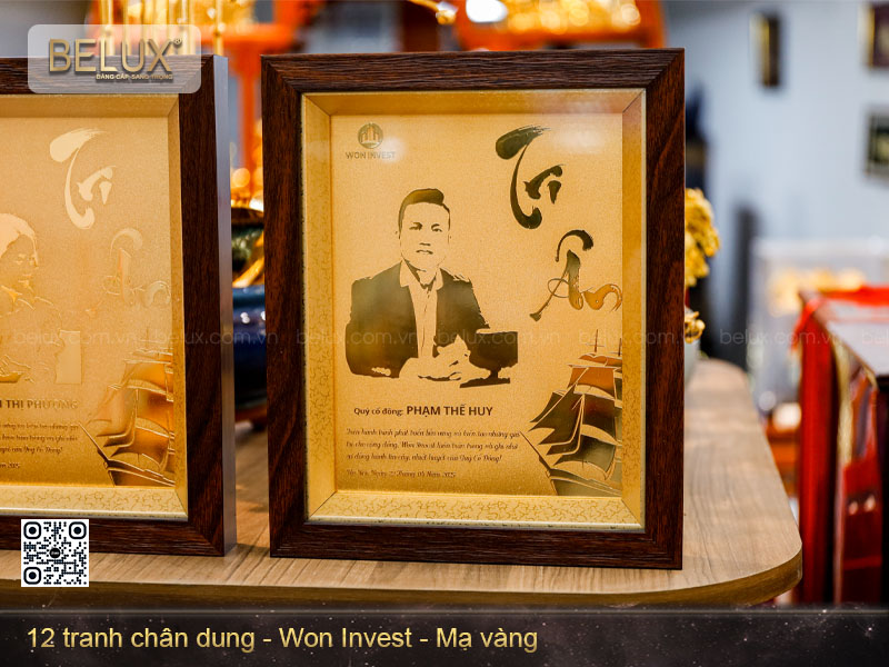 Tranh chân dung thiết kế theo yêu cầu mạ vàng 24k&nbsp;